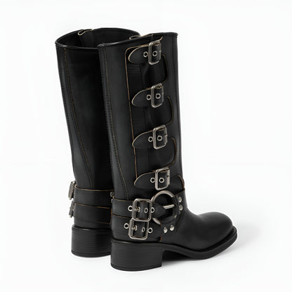 Boots Valère™ | Cuir Authentique à Boucles Métalliques