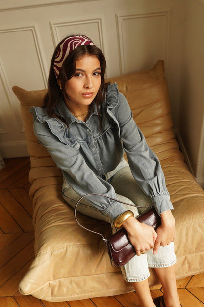 Chemise en Jean Romy™ | Détails Volantés