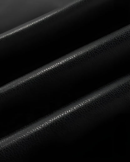 Robe Valentina™ | Cuir Élégant à Encolure Drapée