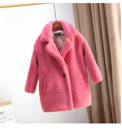Manteau Amélie™ Enfant | Cachemire Doux et Fourrure Épaisse