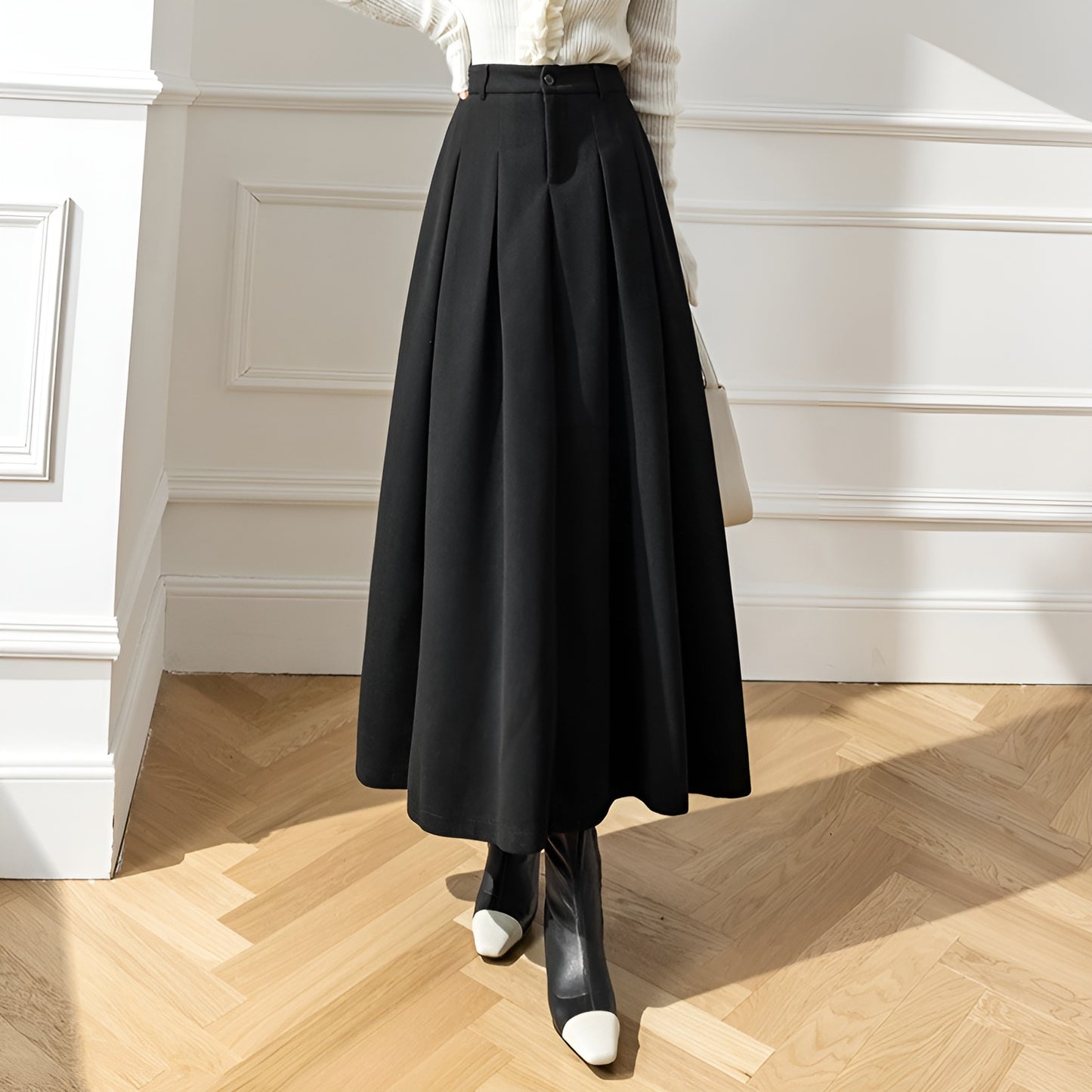 Jupe Anaïs™ | Reflets Satinés et Plis Fluides